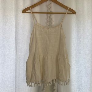 Gauzy cotton tank with pockets